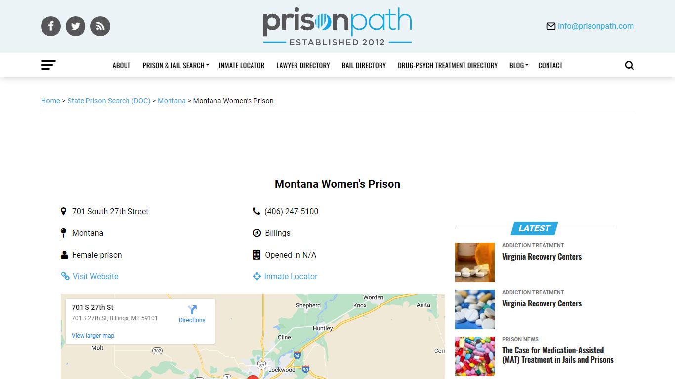 Montana Women's Prison - Prison Inmate Search & Locator - Prison News ...